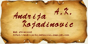 Andrija Kojadinović vizit kartica